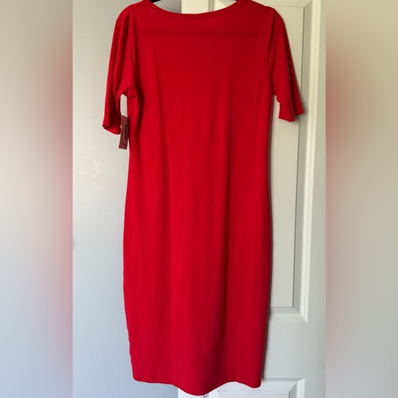 NWT Lularoe Julia dress. Size L / Large. Solid red. - Picture 4 of 5